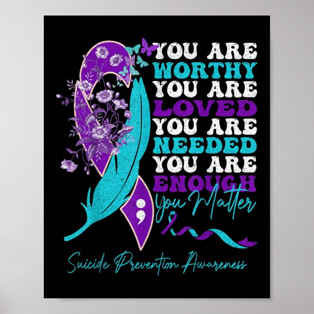 Suizidpräventionsbewusstsein Positive Motivation Poster (Vorne)