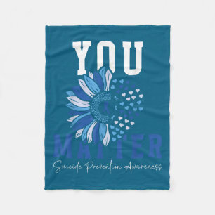 Suizidpräventionsbewusstsein Teal Lila Sonnenblume Fleecedecke