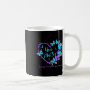 Suizidpräventionsbewusstsein Teal Purple Bänder Y Kaffeetasse