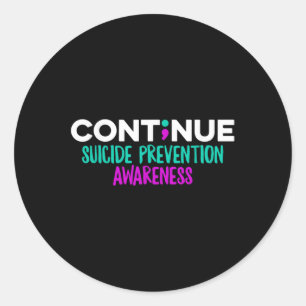 Suizidpräventionsbewusstsein Teal Purple Ribbon Se Runder Aufkleber
