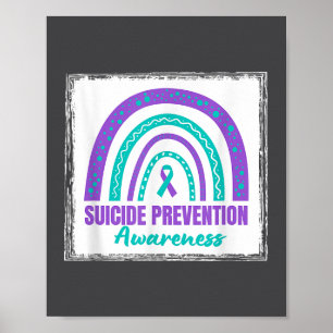 Suizidpräventionsbewusstsein Teal Und Lila Band Poster