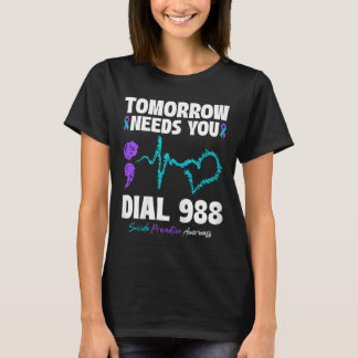 Suizidverhütung 988 Morgen braucht Mental H T-Shirt