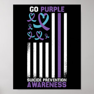Suizidverhütung Amerikanische Flagge Selbstmordbew Poster