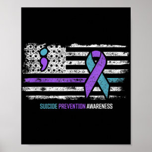 Suizidverhütung Amerikanische Flagge Selbstmordbew Poster