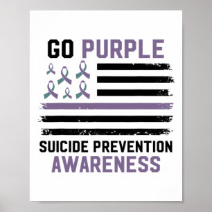 Suizidverhütung Amerikanische Flagge Selbstmordbew Poster