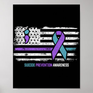 Suizidverhütung Amerikanische Flagge Selbstmordbew Poster