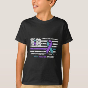 Suizidverhütung Amerikanische Flagge Selbstmordbew T-Shirt