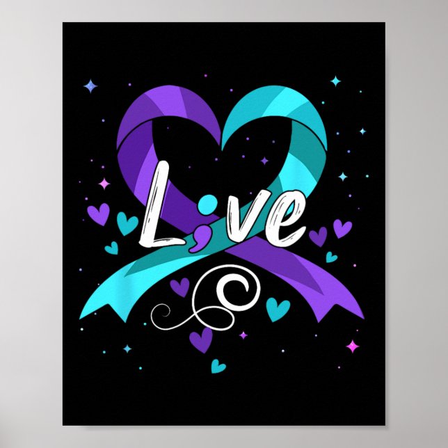 Suizidverhütung - Semicolon Suicide Awareness R Poster (Vorne)