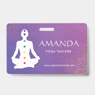 Sukhasna Pose Lila Mandala Chakra Abzeichen Ausweis