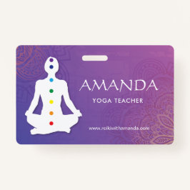 Sukhasna Pose Lila Mandala Chakra Abzeichen Ausweis