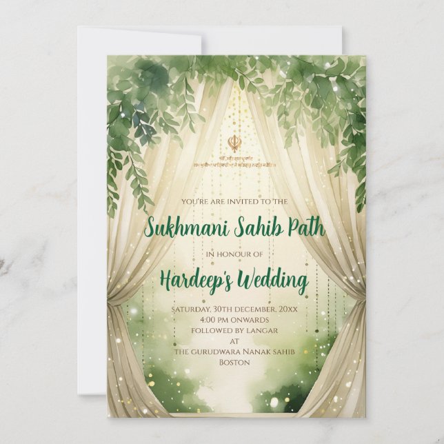 Sukhmani Sahib Path & Digital Akhand Path Einladung (Vorderseite)