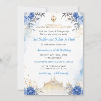 Sukhmani Sahib Path Geburtstagskarte Einladung