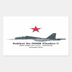 Sukhoi Profile Su-30SM Flanker-C Rechteckiger Aufkleber