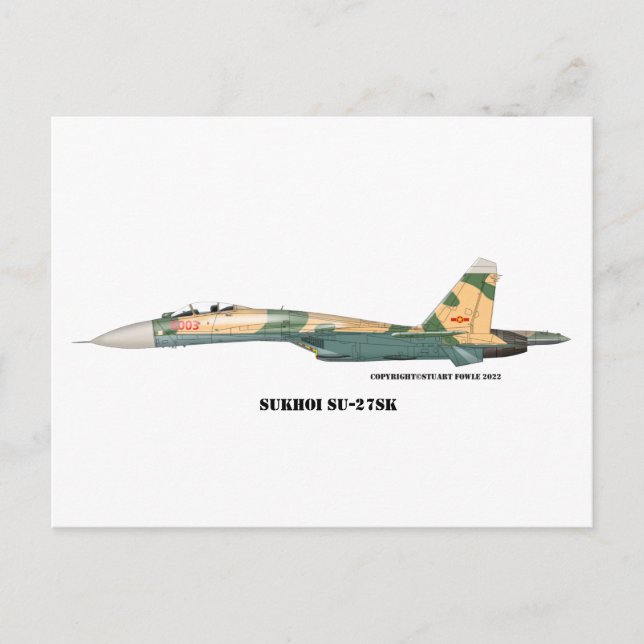 Sukhoi SU-27SK Flanker Postkarte (Vorderseite)