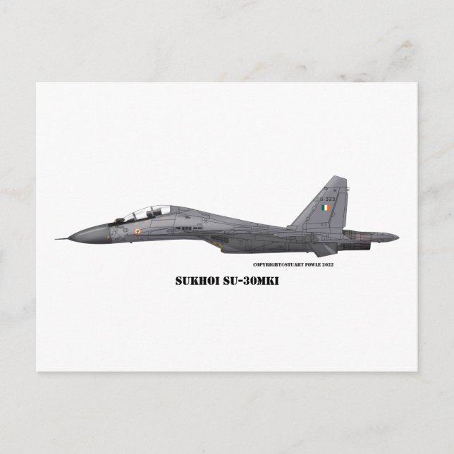 Sukhoi SU-30MKI Postkarte (Vorderseite)