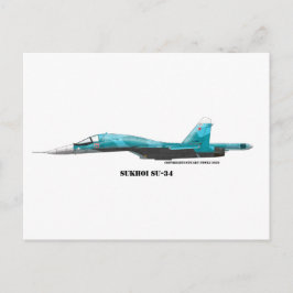 Sukhoi SU-34 Jetfighter Postkarte