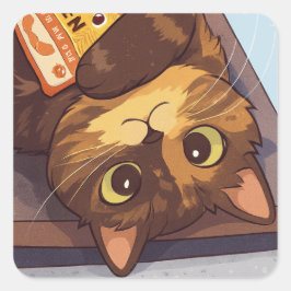 Suki liebt Ramen-Nudeln Quadratischer Aufkleber