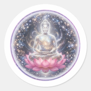 Sukiti Friedliche Lotus-Meditations-Kunstaufkleber Runder Aufkleber