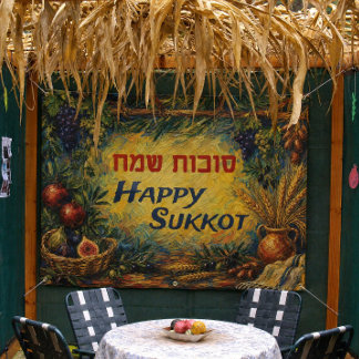 Sukkah-Banner, Sukkot Sameach Sieben Arten Banner