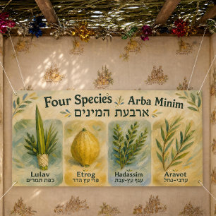 Sukkah-Dekorationen Lulav Arba Minim Sukkot Banner