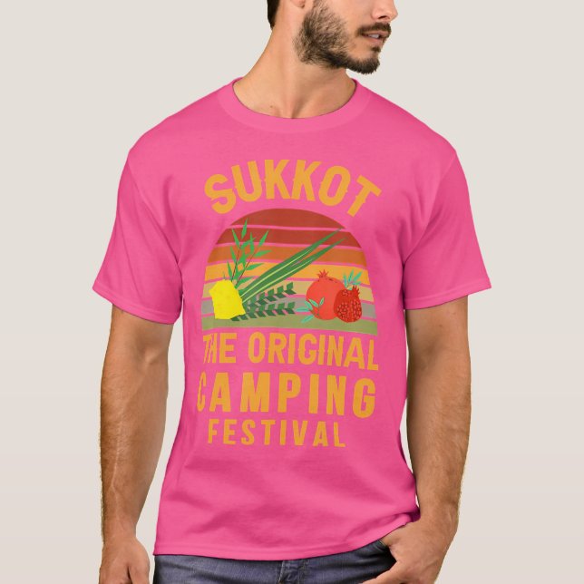 Sukkot Das Camping Festival Sukkah Lulav T-Shirt (Vorderseite)