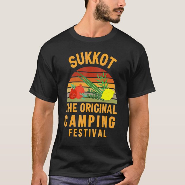 Sukkot Das Camping Festival Sukkah Lulav T-Shirt (Vorderseite)
