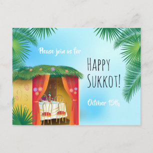 Sukkot-Festparty Sukka Lulav & Etrog Einladung Postkarte