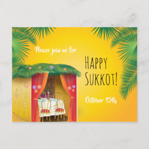 Sukkot-Festparty-Sukkah Lulav & Etrog Einladung Postkarte