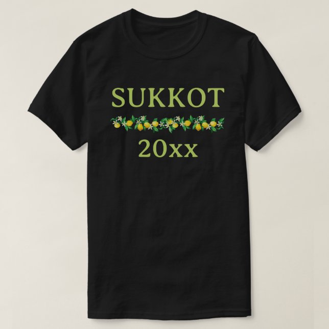 Sukkot individuell mit Jahr T-Shirt (Design vorne)