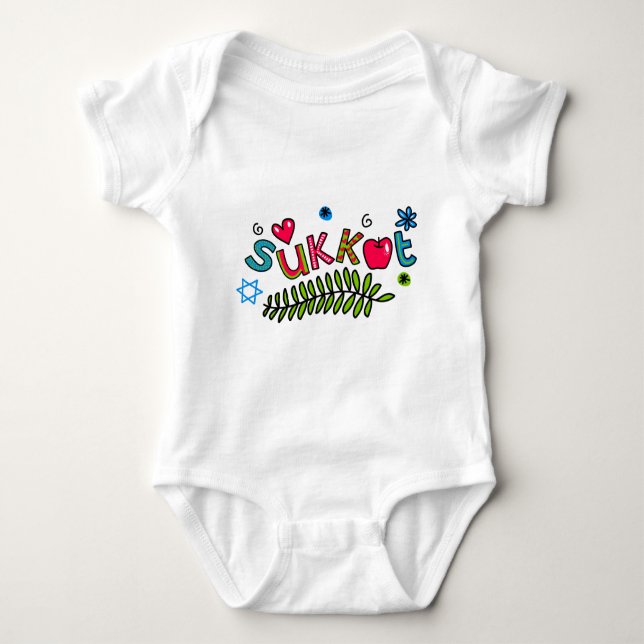 Sukkot jüdischer Feiertags-Text Baby Strampler (Vorderseite)