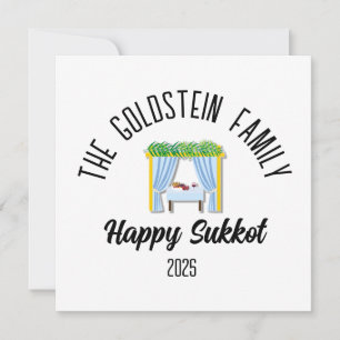 Sukkot jüdischer Urlaub Personalisiert Familiennam Feiertagskarte