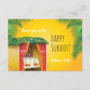 Sukkot-Party Sukka Lulav & Etrog Aquarell Einladung