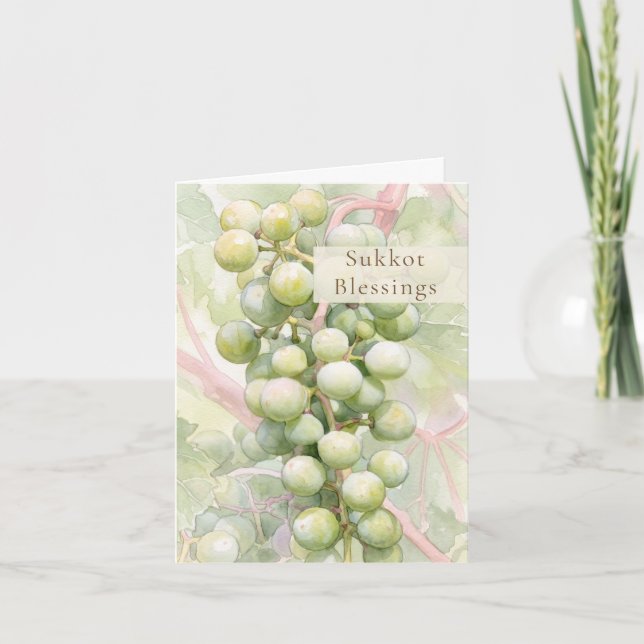 Sukkot-Weintrauben-Segen Karte (Vorderseite)