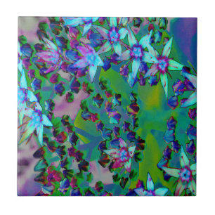 Sukkuläre Blume des Wassers, Lila und blau Fliese