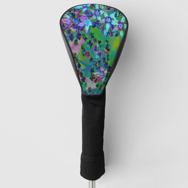 Sukkuläre Blume des Wassers, Lila und blau Golf Headcover (Vorderseite)