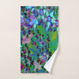 Sukkuläre Blume des Wassers, Lila und blau Handtuch