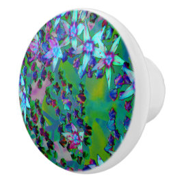 Sukkuläre Blume des Wassers, Lila und blau Keramikknauf