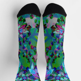 Sukkuläre Blume des Wassers, Lila und blau Socken