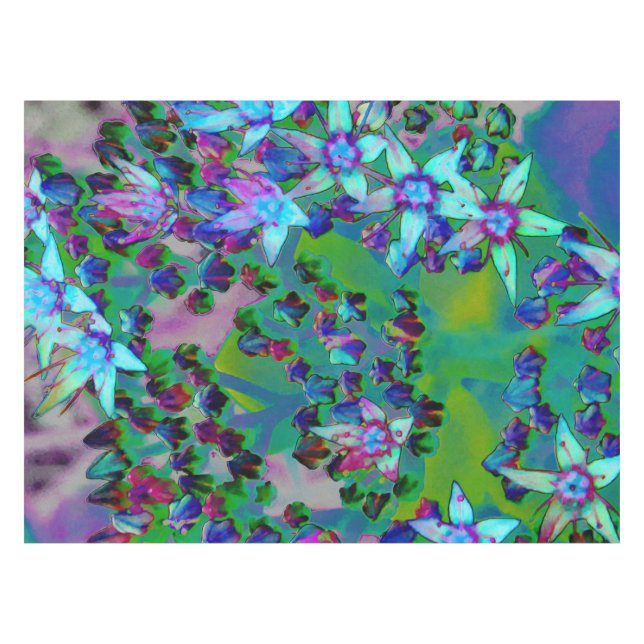 Sukkuläre Blume des Wassers, Lila und blau Tischdecke (Vorderseite (Horizontal))