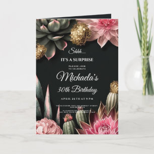 Sukkuläre Blume Geburtstags-Überraschungs-Party Einladung
