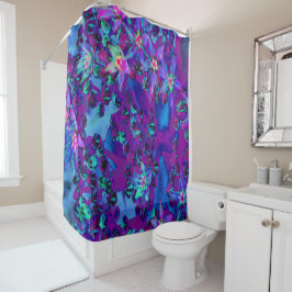 Sukkuläre Blume in Aquamarin, Magenta und Blau Duschvorhang