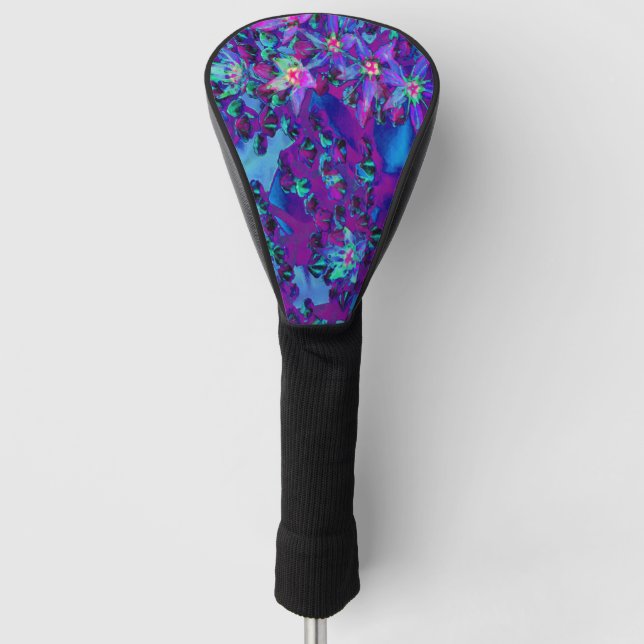 Sukkuläre Blume in Aquamarin, Magenta und Blau Golf Headcover (Vorderseite)