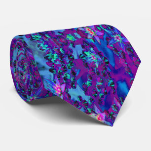 Sukkuläre Blume in Aquamarin, Magenta und Blau Krawatte