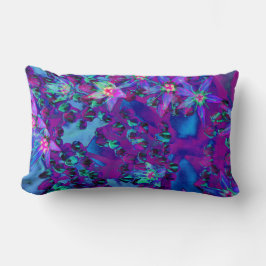 Sukkuläre Blume in Aquamarin, Magenta und Blau Lendenkissen