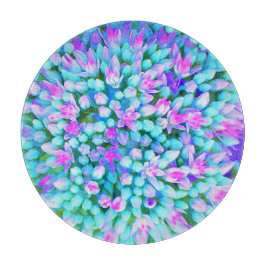 Sukkuläre Blume in Blau und Heiß-Rosa Schneidebrett