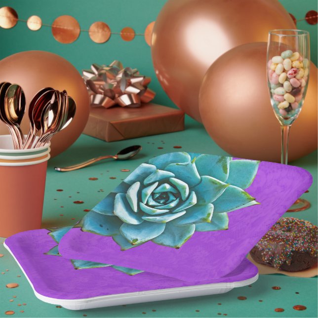 Sukkuläre Lila Wasserfarbe Pappteller (Multi)