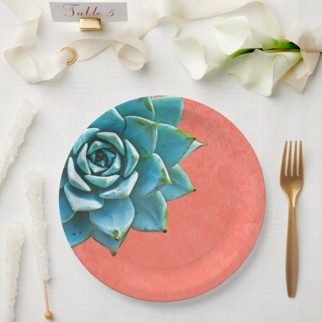 Sukkuläre Orangensäule Pappteller (Hochzeit)