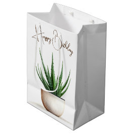 Sukkuläre Pflanze am Geburtstag Mittlere Geschenktüte
