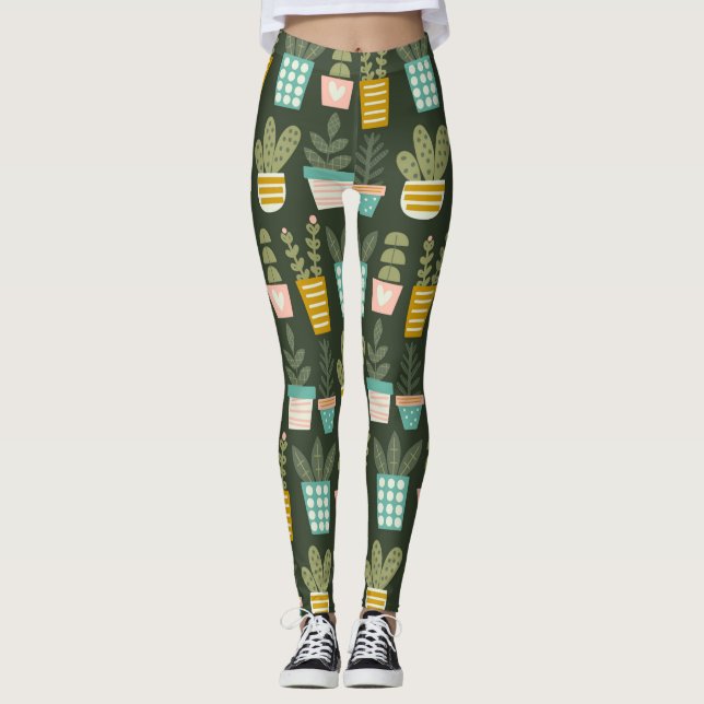 Sukkuläre Pflanze Leggings (Vorderseite)