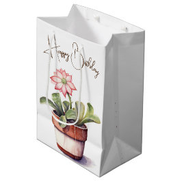 Sukkuläre Pflanze mit Blume Mittlere Geschenktüte